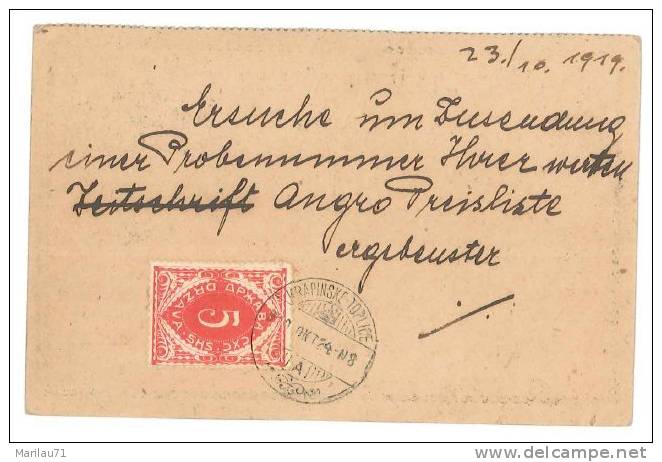 1838 ROMANIA CARD INTERO POSTALE Postal-stationary 1919 - Interi Postali