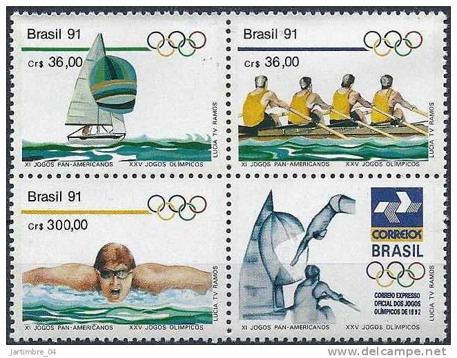 1991 BRESIL 2009-11** Voile, Natation, Aviron - Unused Stamps