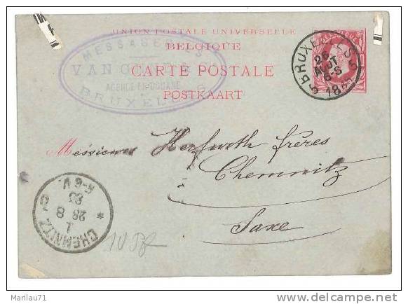 1856 BELGIO BELGIQUE CARD INTERO POSTALE Postal-stationary - Postbladen