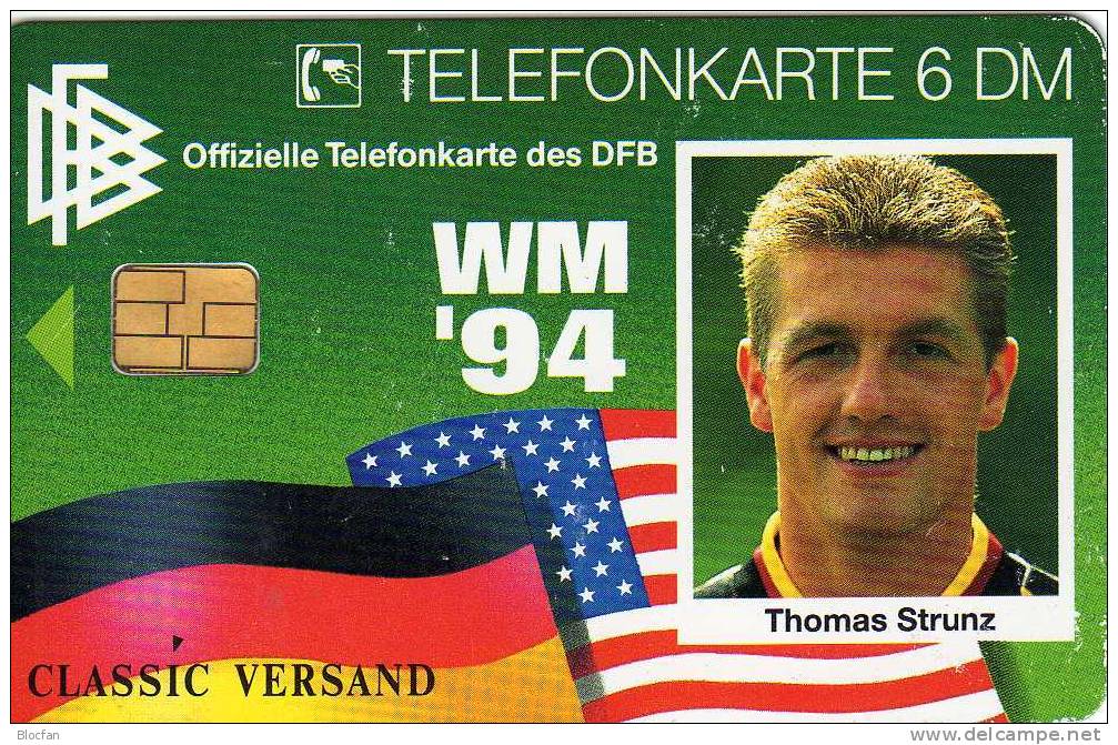 TK O 2368/94 Folder O 16€ Fußball National-Spieler Thomas Strunz BRD FIFA-WM USA Soccer Champion 90 Telecard Of Germany - Sport