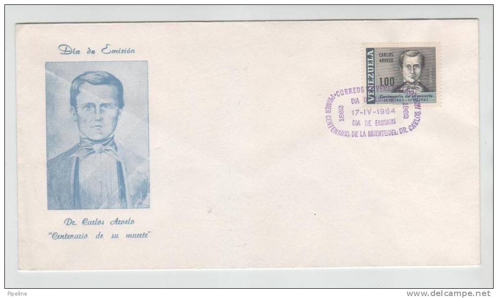 Venezuela FDC 17-4-1964 Dr. Carlos Arvelo Centenery With Cachet - Covers & Documents