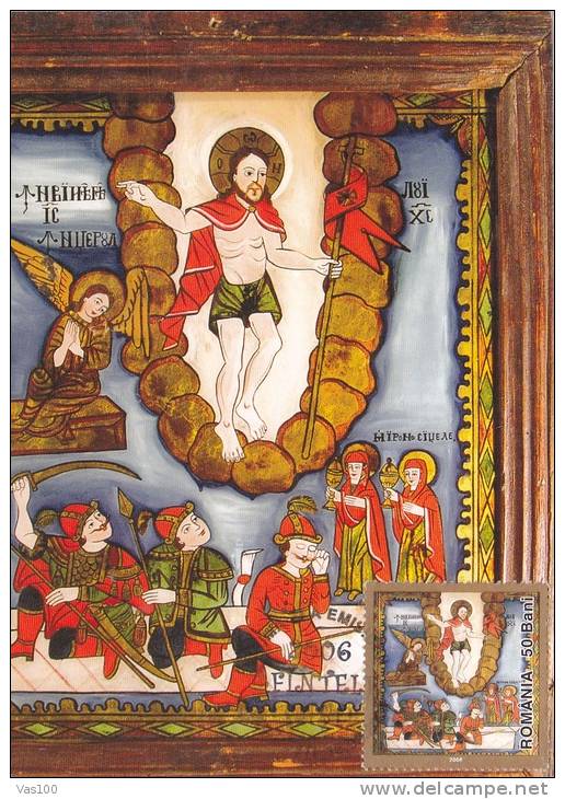 EASTER, ICON, 2006, CM MAXI CARD, CARTES MAXIMUM, ROMANIA - Easter