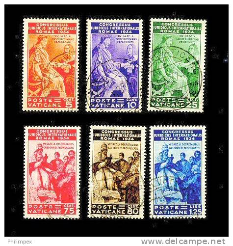 VATICAN CITY - CONGRESSO JURIDICO 1934 - COMPLETE SET VERY FINE USED! - Oblitérés