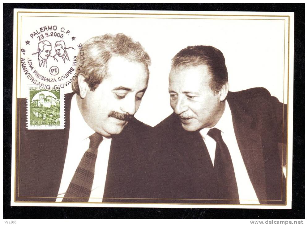 GIOVANNI FALCONE, 2000, CM. MAXI CARD, CARTES MAXIMUM, ROMANIA - Maximum Cards