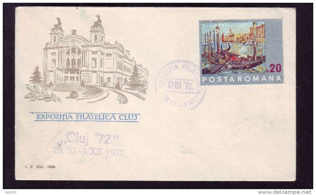 CLUJ PHILATELIC EXHIBITION, 1972, SPECIAL COVER, OBLITERATION CONCORDANTE, ROMANIA - Lettres & Documents