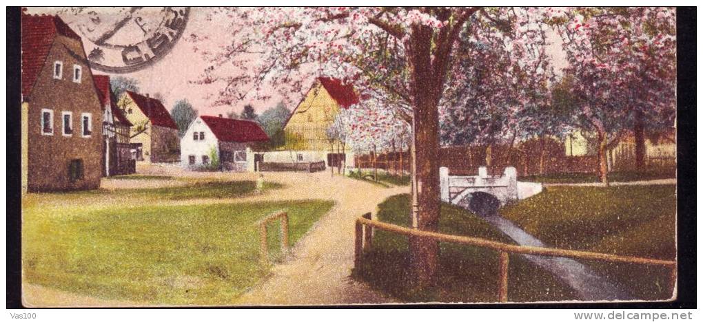 VIEW, HOUSES, PARK, 1923, CM. MAXI CARD, CARTES MAXIMUM, CZECHOSLOVAKIA - Covers & Documents