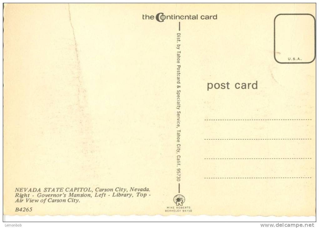USA, Nevada State Capitol, Carson City, Nevada, Unused Postcard [P8732] - Altri & Non Classificati