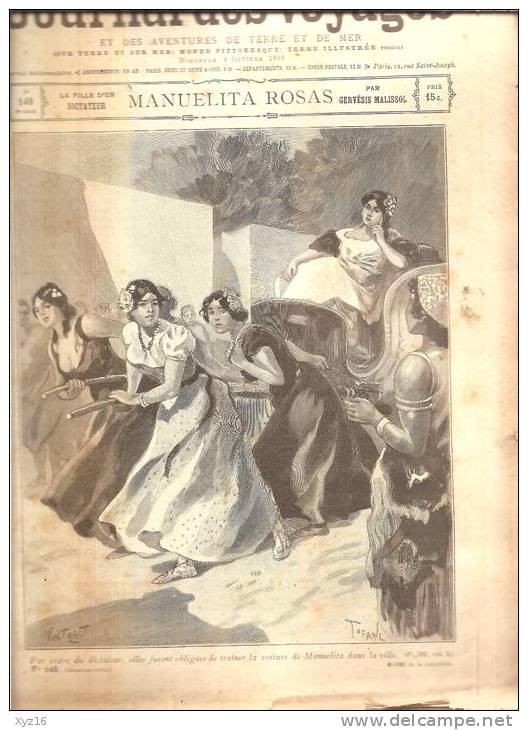 JOURNAL DES VOYAGES N° 149  8 Octobre  1899   MANUELITA ROSAS - Zeitschriften - Vor 1900