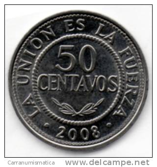 BOLIVIA 50 CENTS BOLIVIANOS 2008 - Bolivie