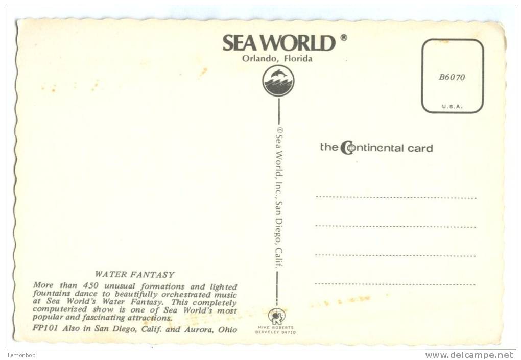 USA, Water Fantasy, Sea World, Orlando, Florida, Unused Postcard [P8745] - Orlando