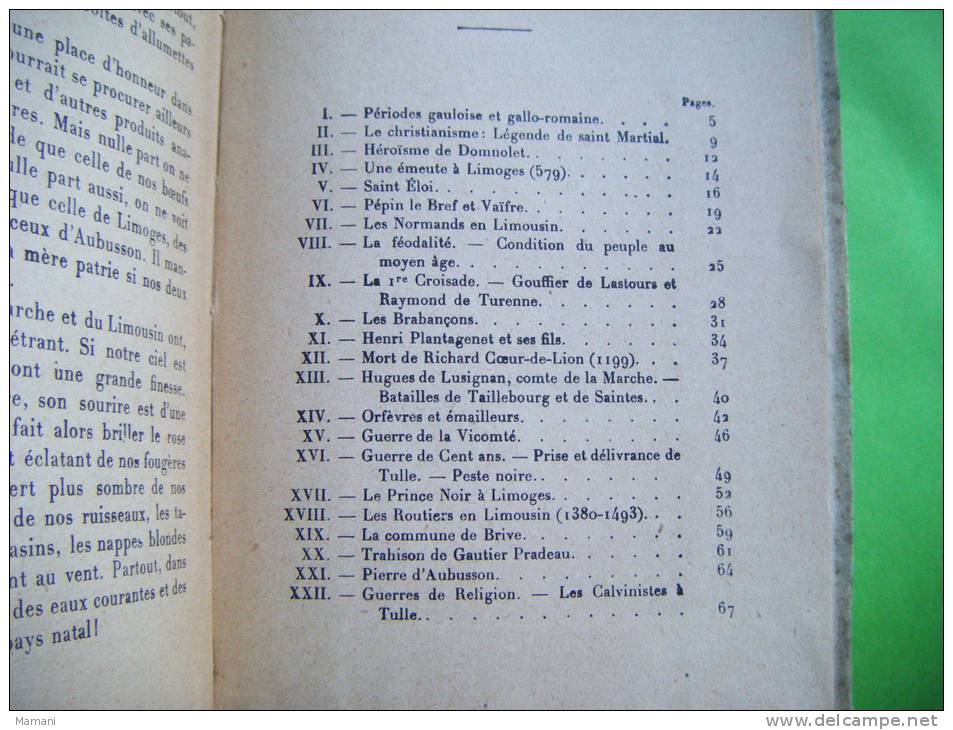 Lectures Sur L´histoire Du Limousin Et De La Marche -----les Editions Rieder -jb Perchaud-nouvelle Edition - Geschiedenis