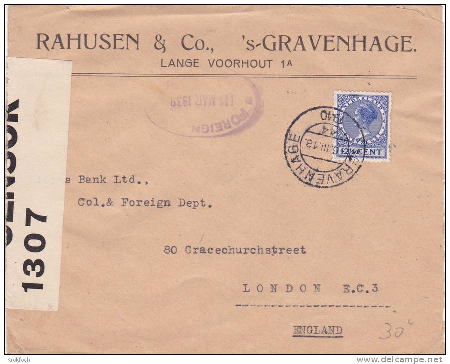 Gravenhage 1940 - Lettre Letter Brief Censor Censure - WW II Guerre - Briefe U. Dokumente