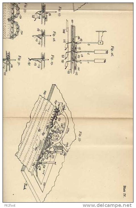 Original Patentschrift - Büsing & Co In Reutlingen , 1905, Häkelmaschine , Nähmaschine , Häkeln , !!! - Tools