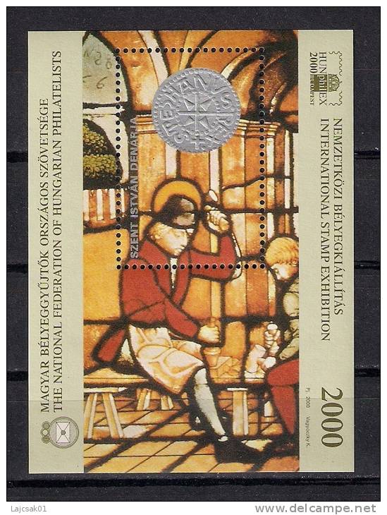 Hungary 2000. Commemorative Sheet International Stamp Exhibition Denar Of Szent Istvan - Feuillets Souvenir