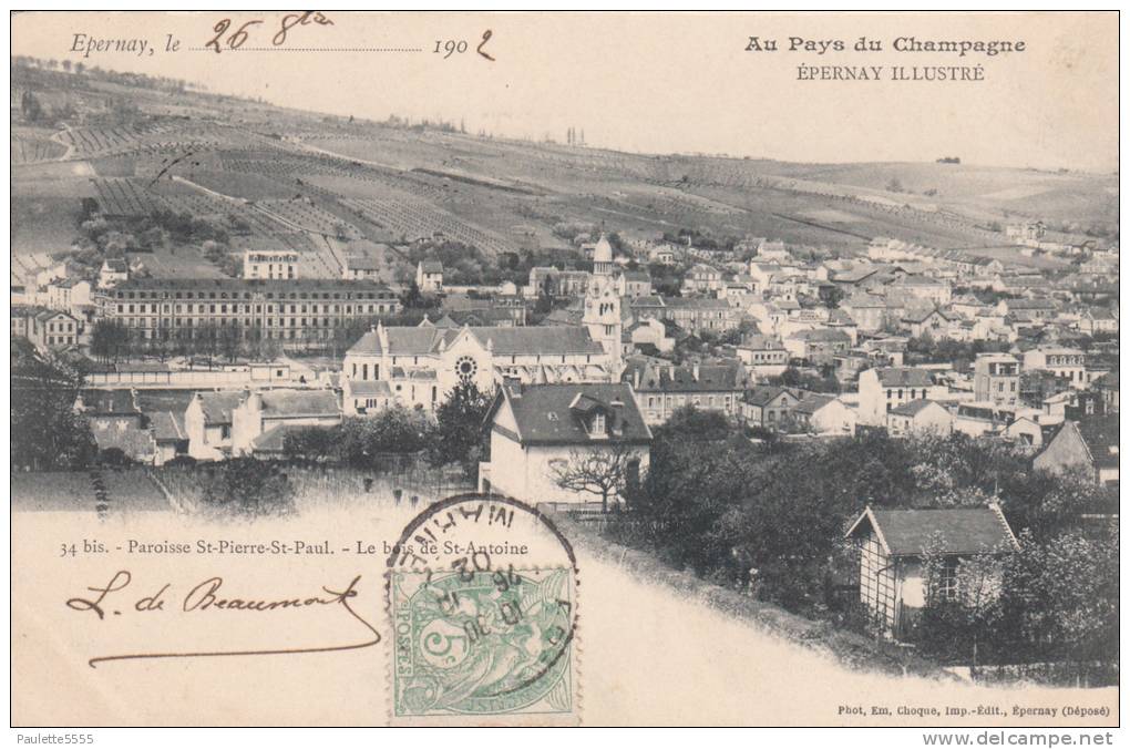 EPERNAY - Paroisse St-Pierre - St-Paul - Le Bois De St-Antoine 1902 Dép51 - Epernay