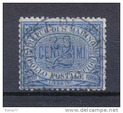 1 - SAN MARINO 1892 , 2 Cent N. 12 Usato - Oblitérés