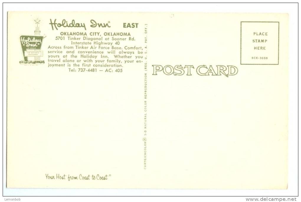 USA, Holiday Inn, East Oklahoma City, Unused Postcard [P8767] - Oklahoma City