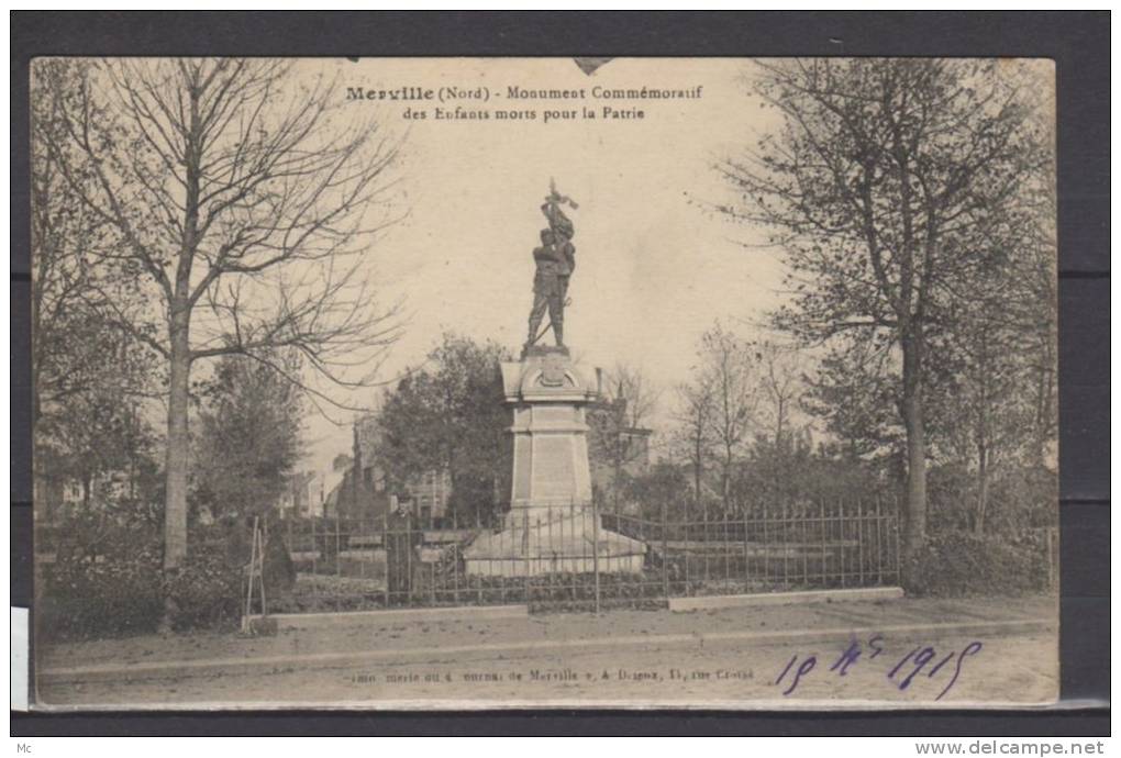 59  - Merville - Monument Commémoratif Des Enfants Morts Pour La Patrie - Merville