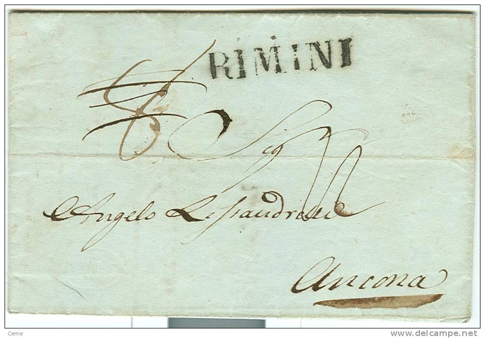 Italie - Précurseur De Rimini Vers Ancona Du 09/12/1846, See Scan - 1. ...-1850 Prefilatelia