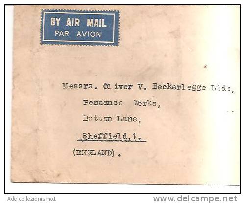 57937)lettera Aerea Indiana Con Un Valore + Annullo - Airmail