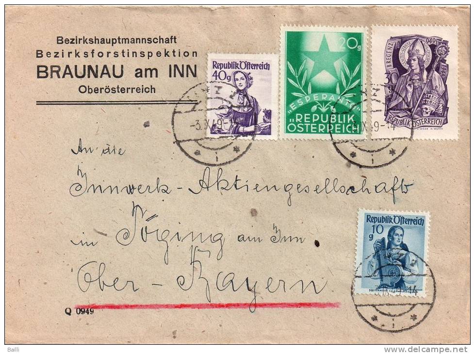 AUTRICHE LETTRE  POUR L'ALLEMAGNE 1949 - Covers & Documents