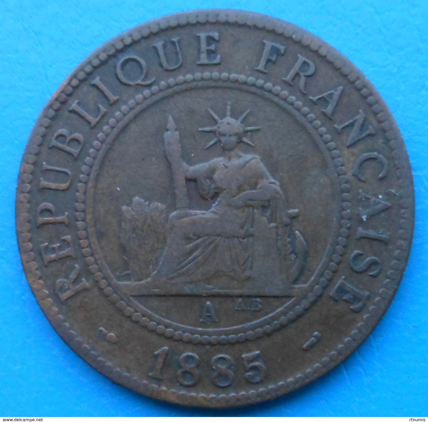 Indochine French Indochina 1 Cent 1885 Km 1 - Other & Unclassified