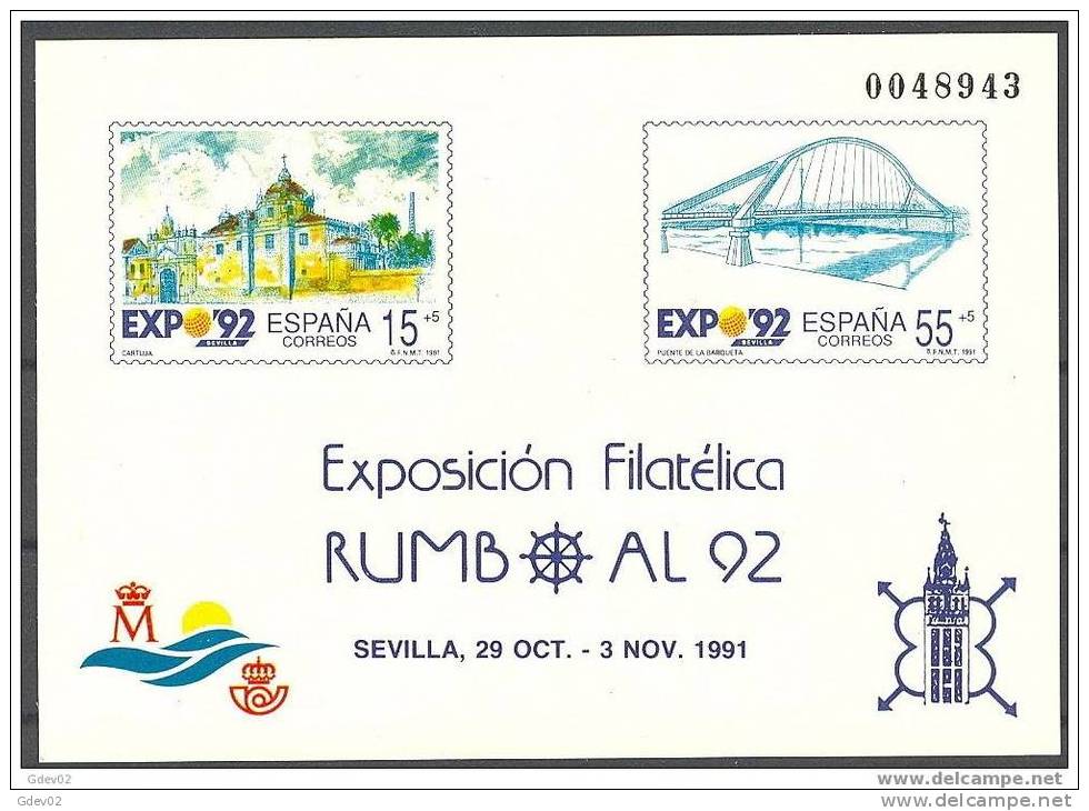 ESPO23-L1778TEX. España Spain Espagne PRUEBA OFICIAL 23 RUMBO AL 92.(Ed PO 23) LUJO - 1992 – Sevilla (Spain)