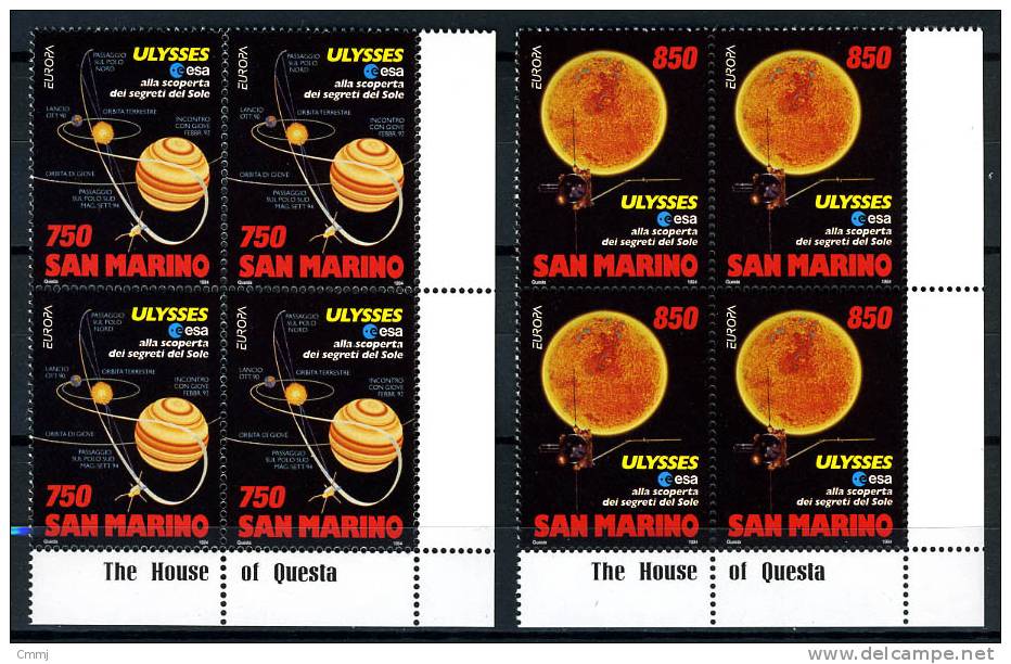1994 - SAINT-MARIN - SAN MARINO - Sass MF. 1423/24 X 4 - Mi. Block 1575/76 X 4 - MNH - (**) - New Mint - Blocs-feuillets