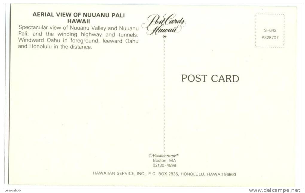 USA, Aerial View Of Nuuamu Pali, Hawaii, Unused Postcard [P8789] - Other & Unclassified