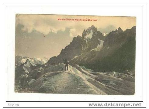 Man With Camerea At Ice Sea, Needles Of The Charmoz, Switzerland, PU 1910 - Sonstige & Ohne Zuordnung