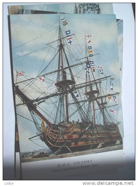 Unitid Kingdom England Ship H M S Victory  Flying Lord Nelson's Famous Signal - Portsmouth