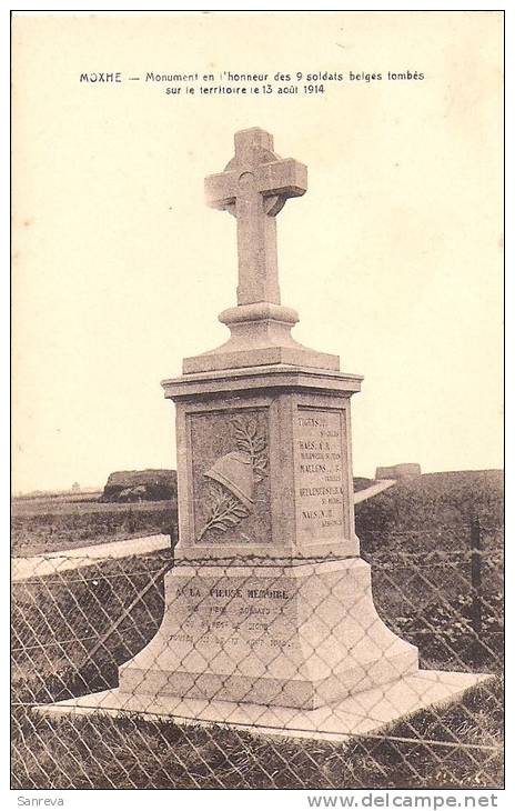 Moxhe - Monument En L'honneur Des 9 Soldats Belges Tombés Le 13 Août 1914 - Hannuit