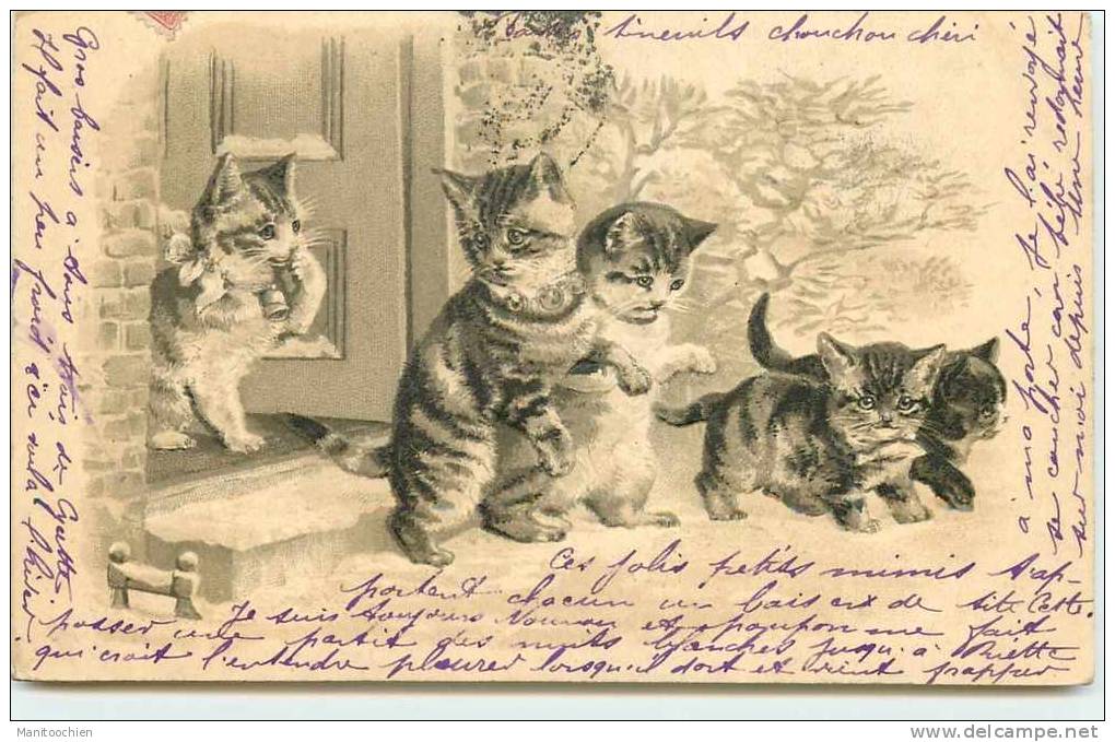 CHATS DESSINES GAUFREE - Chats