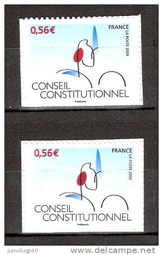 Timbre France Y&T Autoadhésif N° 337 Et N° 337a **. Conseil Constitutionnel, Type I Et II. Cote : 29.00 € - Sonstige & Ohne Zuordnung