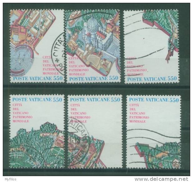 VATICANO PAPA WOJTYLA 1986 PATRIMONIO MONDIALE 791/796 USATI - Used Stamps