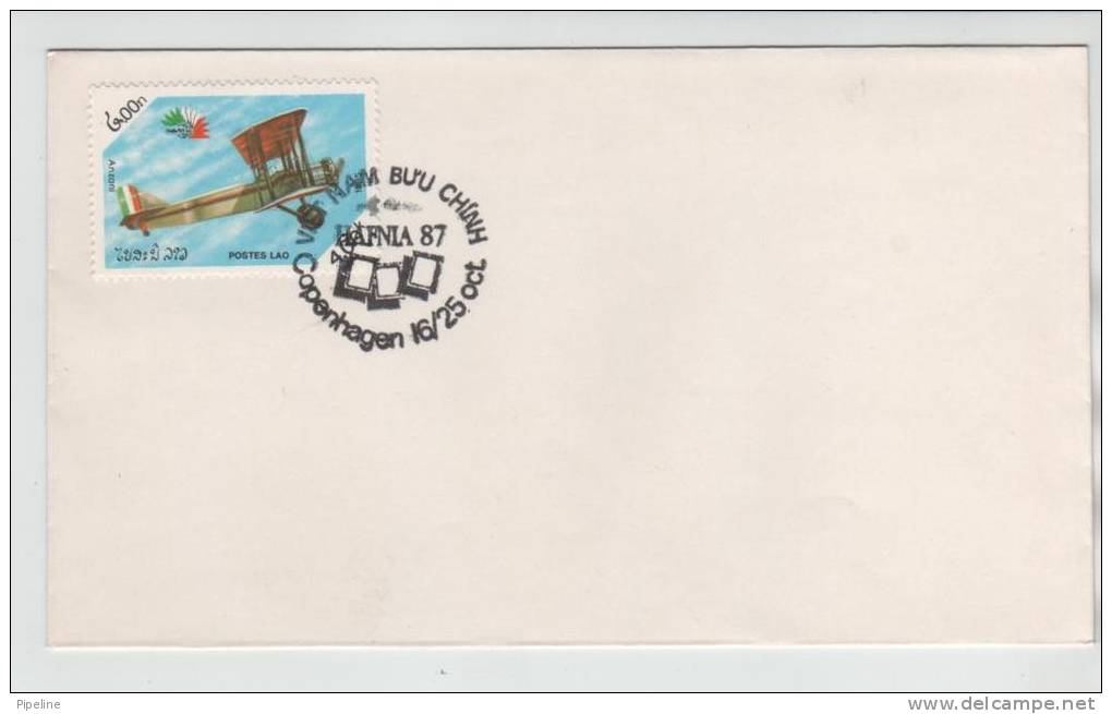 Laos Cover With Special Postmark Hafnia 87 Copenhagen Denmark - Laos