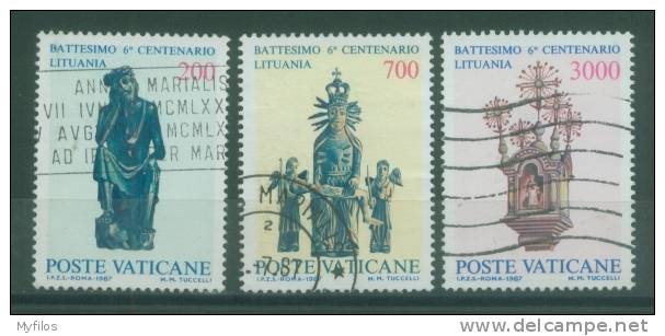 VATICANO PAPA WOJTYLA 1987 LITUANIA 808/810 USATI - Used Stamps