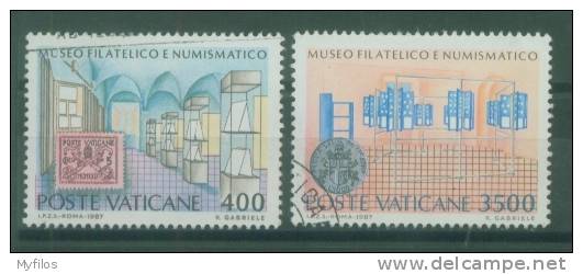 VATICANO PAPA WOJTYLA 1987 MUSEO FILATELICO 815/816 USATI - Used Stamps