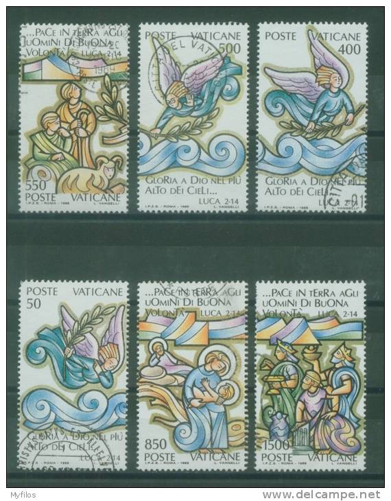 VATICANO PAPA WOJTYLA 1988 NATALE 843/848 USATI - Used Stamps