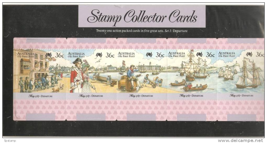 Australia Post Maximum / Collector Card Set 1987 First Fleet ' Departure ' 5 Cards In Pack - Maximum Cards