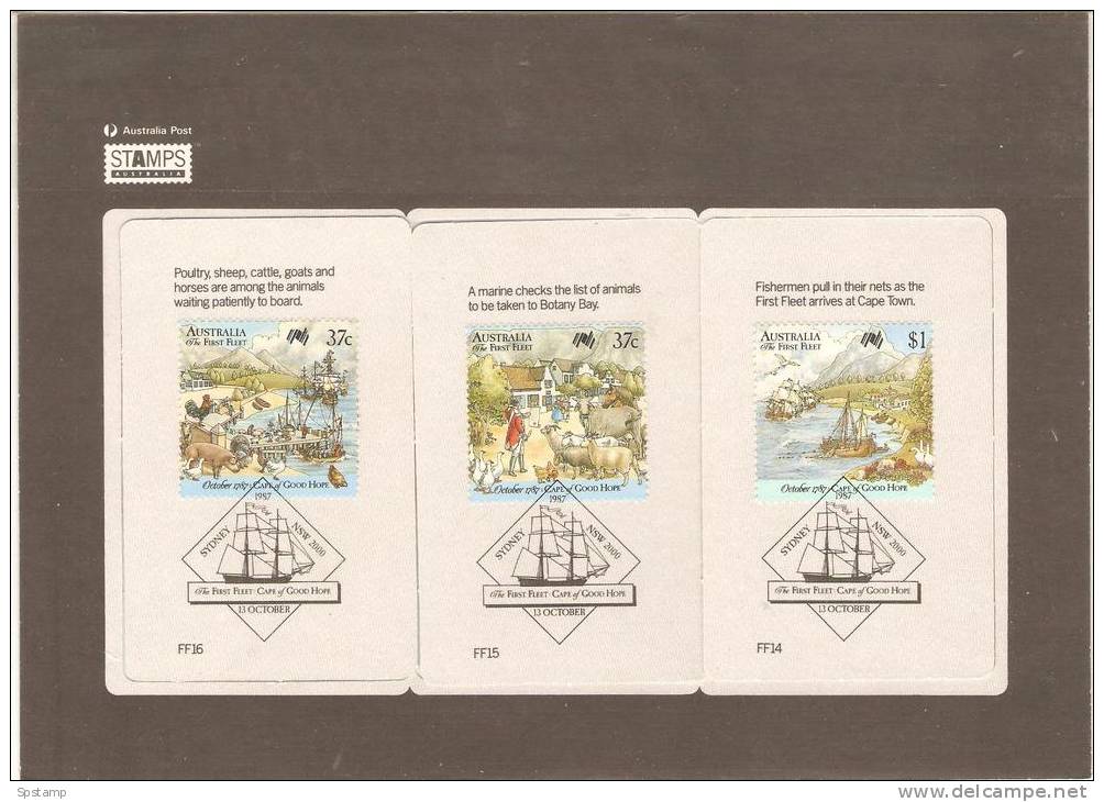 Australia Post Maximum / Collector Card Set 1987 First Fleet ´ Cape Of Good Hope ´ 3 Cards In Pack - Maximum Cards