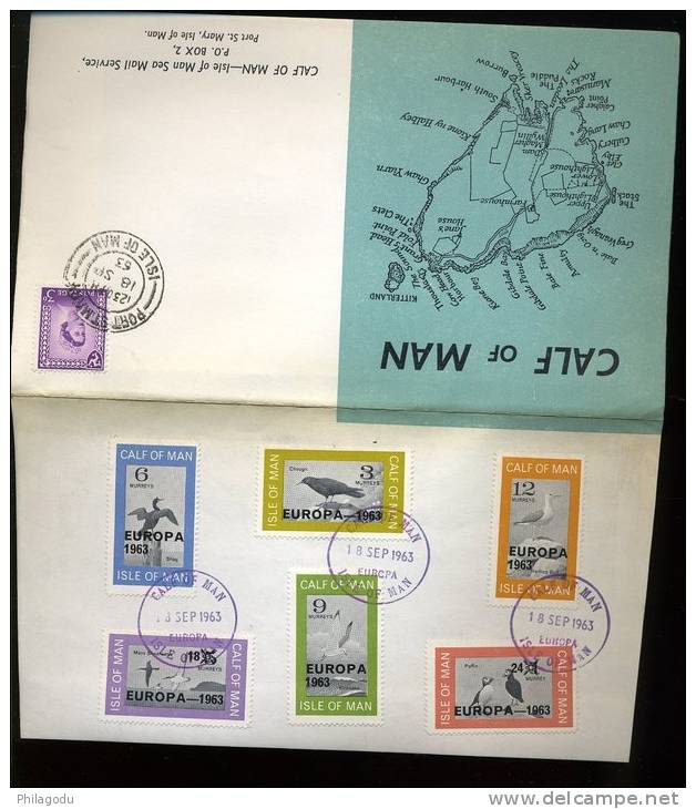 FDC  CALF OF MAN  Europa 1963  Oiseaux  Birds - Local Issues