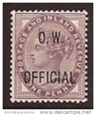 Great Britain, Year 1896, Queen Victoria, SG O33 Lilac, Office Of Works, MNH** (Free Shipping!) - Service