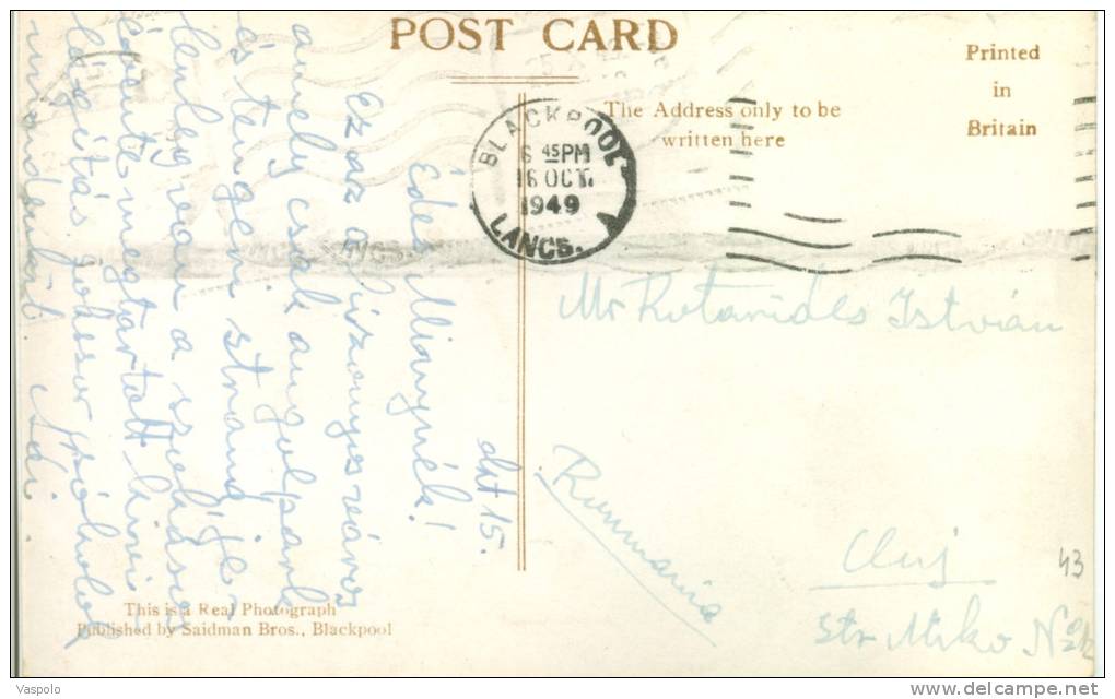 UNITED KINGDOM,LANCASHIRE-BLACKP OOL-TWIN WAWES-CIRCULATED-1949 - Blackpool