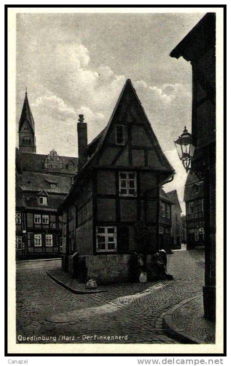 AK Quedlinburg, Der Finkenherd, 1951, Gel - Quedlinburg