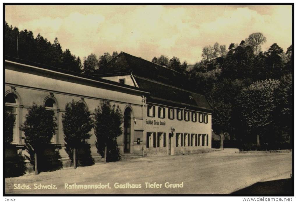 AK Rathmannsdorf, Gasthaus Tiefer Grund, 1960, Gel - Rathmannsdorf (Sachsen)