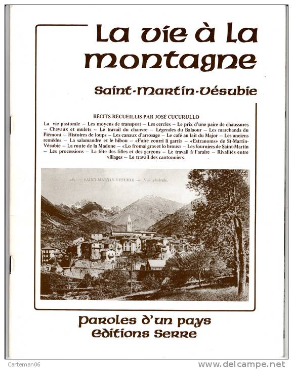 Livre - La Vie à La Montagne Saint Martin Vésubie - Editions Serre - 1983 - Côte D'Azur