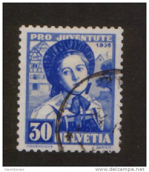 Schweiz  309 ° Tracht  // Switzerland - Used , Costume (1936) //  Suisse - Used Stamps