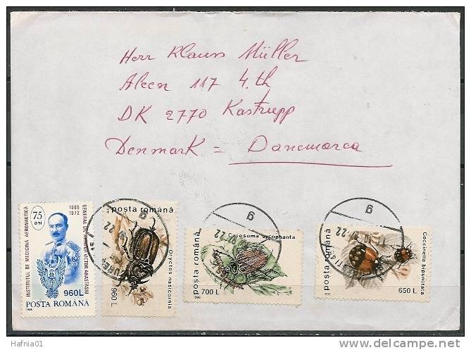 Romania 1997. Insects.Cover Sent To Denmark. - Used Stamps