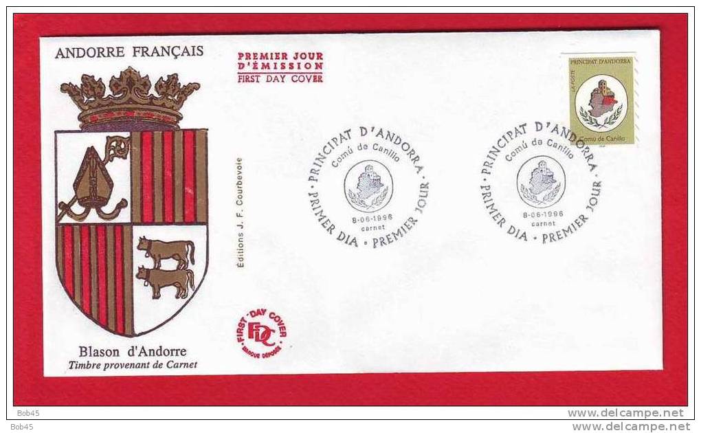 (9836-1996) FDC EUROPA CEPT Ecu Blason Armoirie Andorre La Vieille - FDC